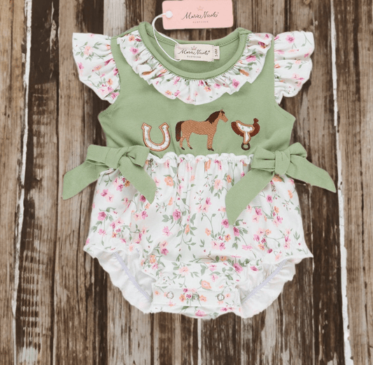 Ranch Friends Floral Ruffle Horse Romper