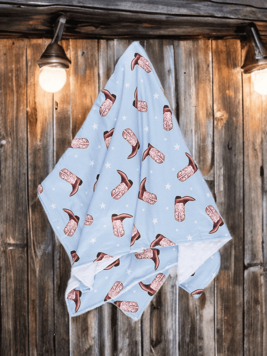 Baby Cowboy Boot Scoot Minky Blanket