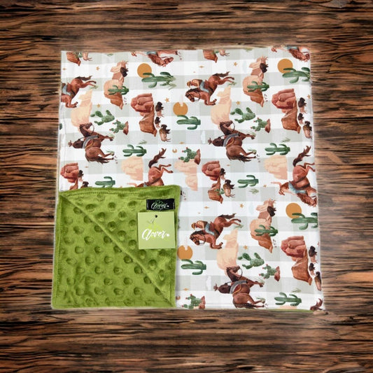 Plaid Western Minky Baby Blanket – Soft and Cozy for Newborns and Toddlers