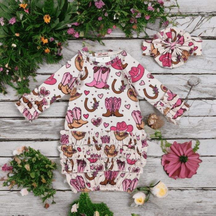 Western Boots Gown & Headband