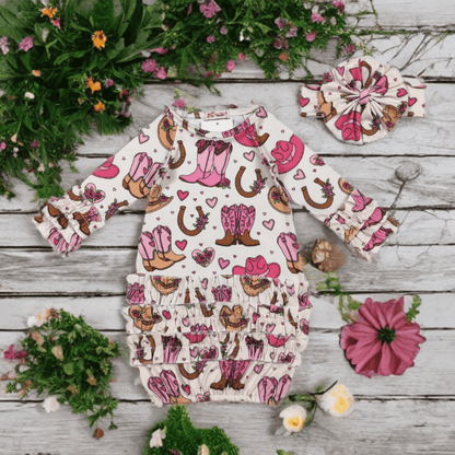 Western Boots Gown & Headband