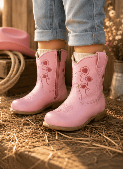 Pink Heart Cowgirl Boots for Babies & Toddlers