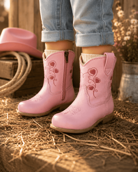 Pink Heart Cowgirl Boots for Babies & Toddlers