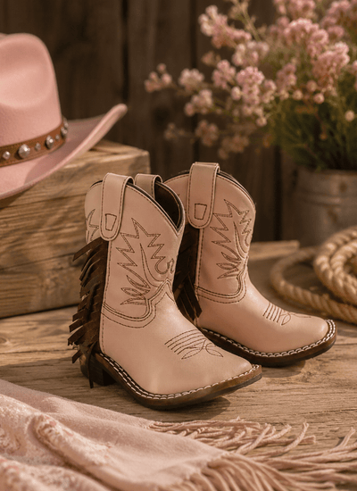 TuffRider Kids Tan Fringe Boots – Children’s Western Cowboy Boots