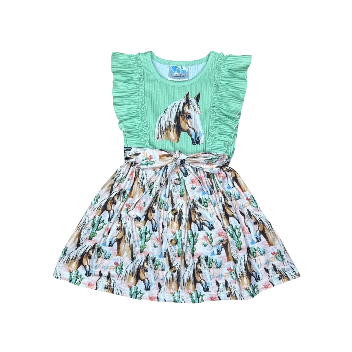 Desert Dasher Horse Dress – Girls Western Dress, Sizes 2T–7