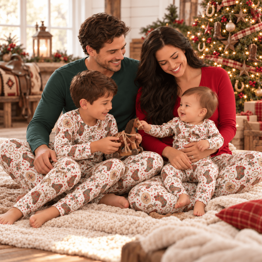 Western Christmas Family Matching Bamboo Pajamas