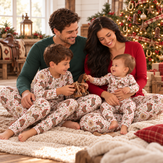 Western Christmas Family Matching Bamboo Pajamas