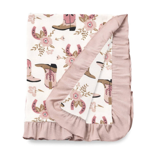 Western Cowgirl Boots Baby Cotton Stroller Blanket