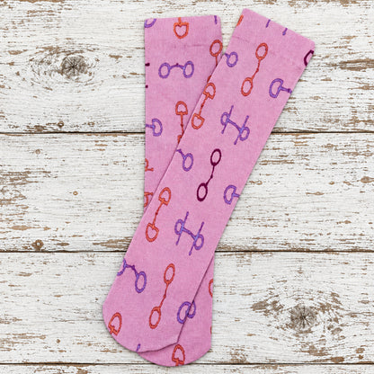 A Bit Horse Crazy – Kids’ Pink Snaffle Bit Socks