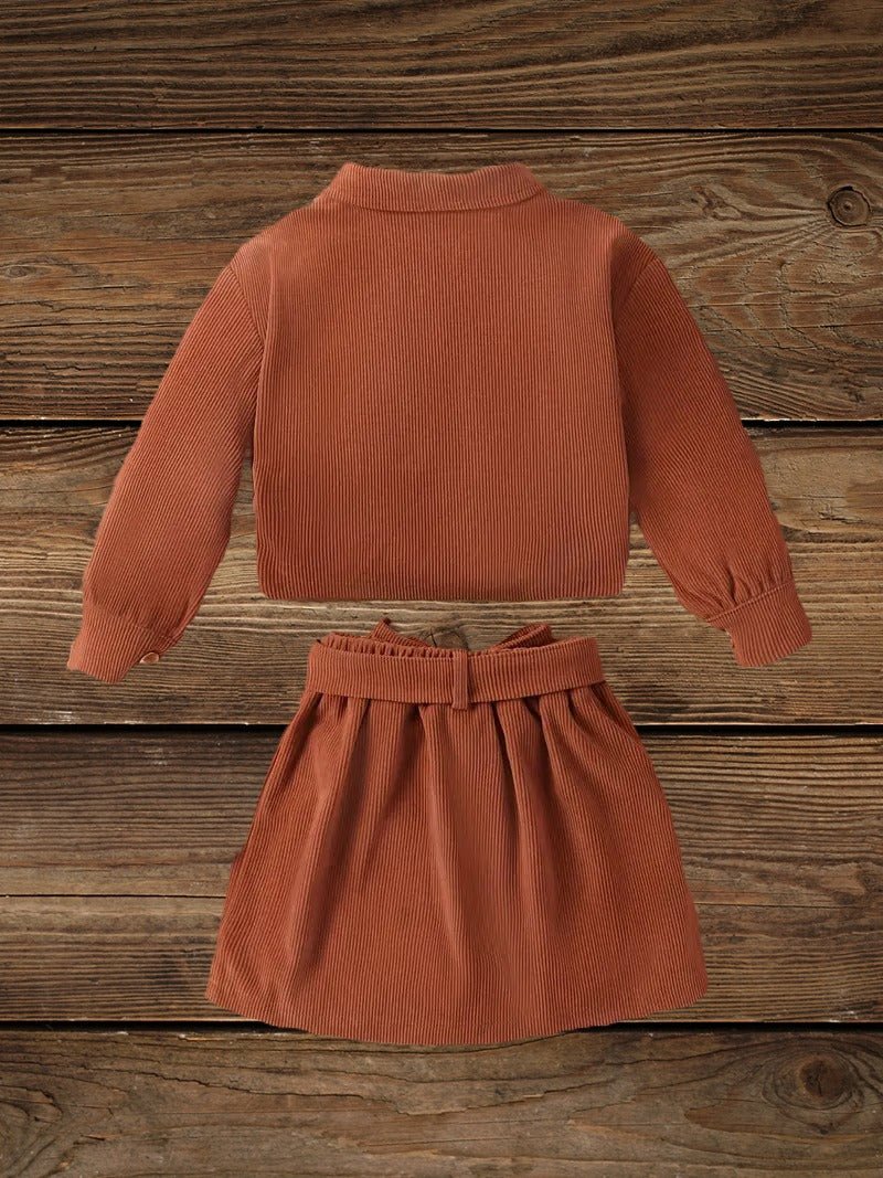 Back view of Aztec cowgirl jacket in brown corduroy