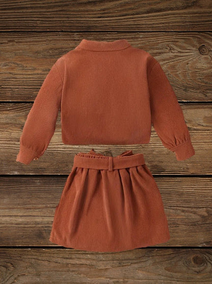 Back view of Aztec cowgirl jacket in brown corduroy