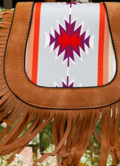 Little Cowgirl's Aztec Fringe Crossbody Bag - Kids Fashion Purse