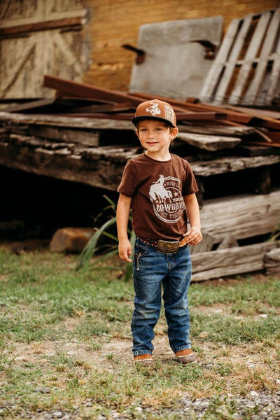 When Life Gets Tough Cowboys Get Tougher Boys Graphic Tee | Western Cowboy Shirt