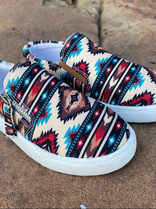 "Trailblazer" Kids Aztec Western Sneakers image 0