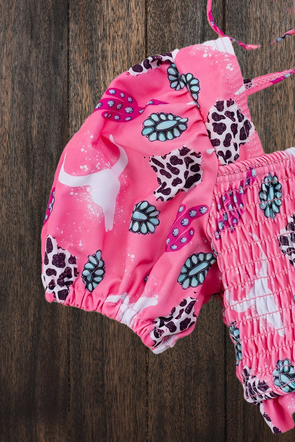 Wild West Waves Smocked Swim Wear Set image 2