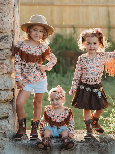 Saddle Sweetheart Off-Shoulder Aztec Onesie image 2
