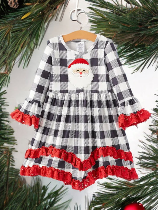 Merry Lil' Cowgirl Christmas Appliqué Dress image 0
