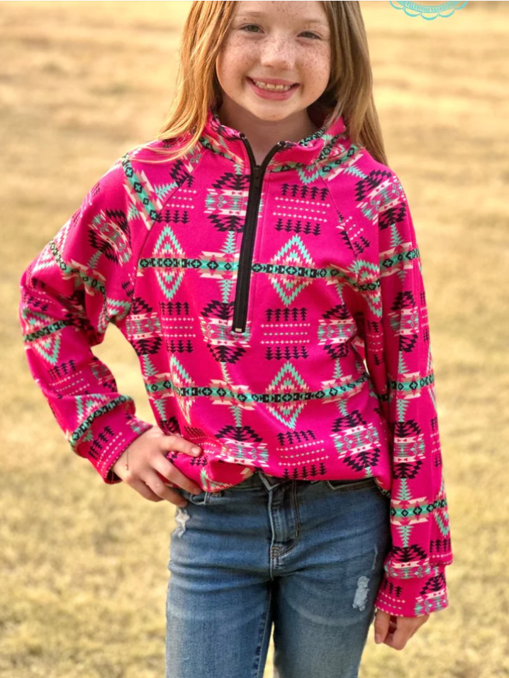 Pink Prairie Parka Princess Pullover for Little Wranglers image 1