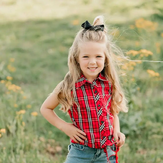 "Little Wrangler's Plaid Ruffle Delight" Shirt image 0