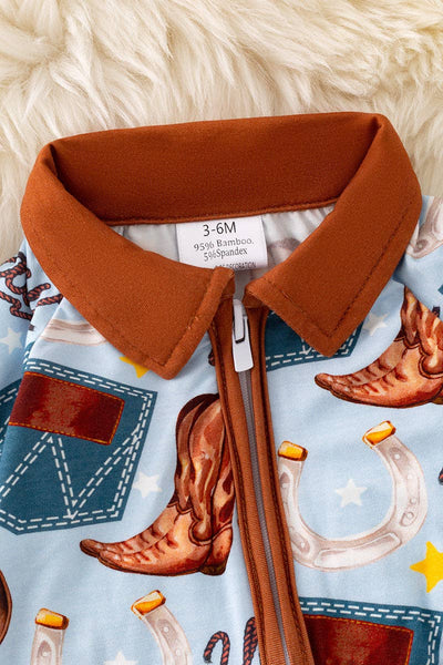 Bamboo Boys Western Baby Romper