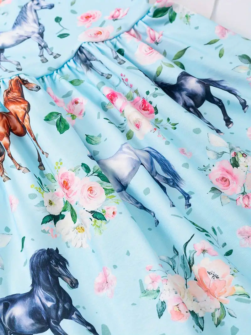 "Charming Pony" Sleeveless Summer Dress for Little Cowgirls image 4