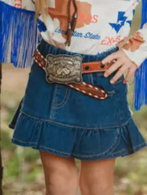 "Ruffled Ranch" Denim Skirt image 0