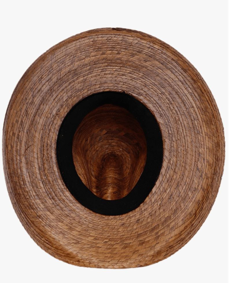 Top view of Western palm straw cowboy hat for toddlers