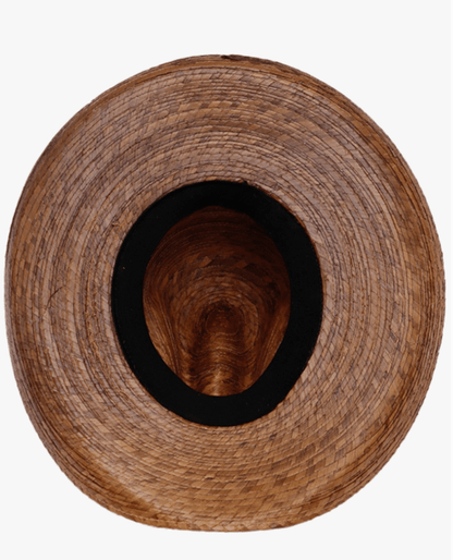 Top view of Western palm straw cowboy hat for toddlers