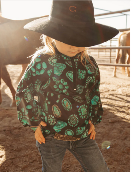 Turquoise Trails Mini Navajo Blossom Pullover for Little Wranglers (Kids) image 0