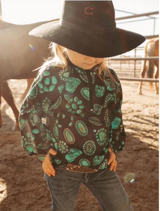 Turquoise Trails Mini Navajo Blossom Pullover for Little Wranglers (Kids) image 0