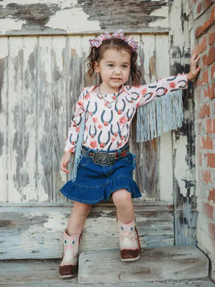 "Ruffled Ranch" Denim Skirt image 2