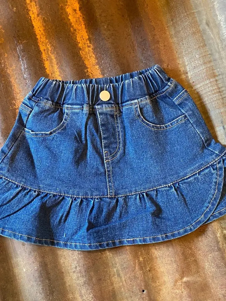 "Ruffled Ranch" Denim Skirt image 5