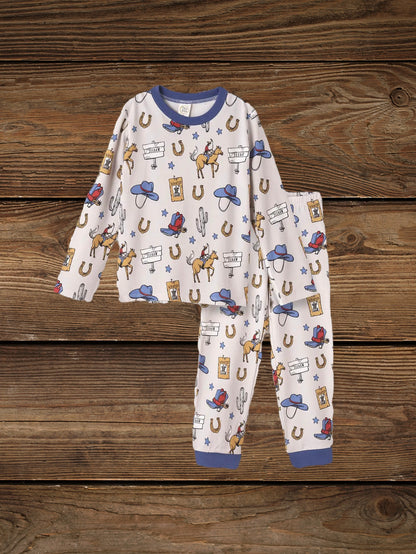 Kid's Giddyup Cowboy Western Bamboo Pajamas image 1