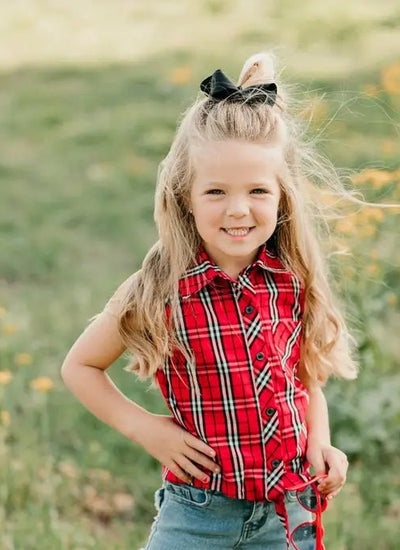 Little Wrangler's Plaid Ruffle Delight Little Cowboy Shirt - Children's Western Wear