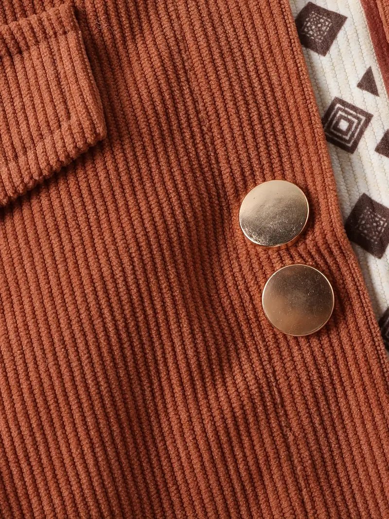 Button pocket detail on girls western jacket