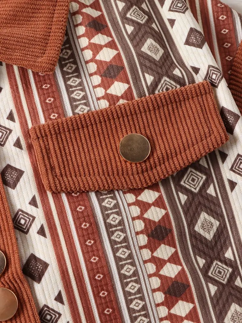 Button pocket detail on girls western jacket