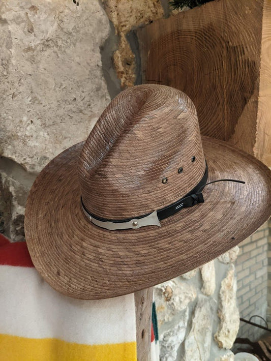 Toddler palm straw cowboy hat with studded band