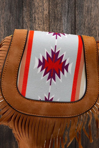 Little Cowgirl's Aztec Fringe Crossbody Bag - Kids Fashion Purse