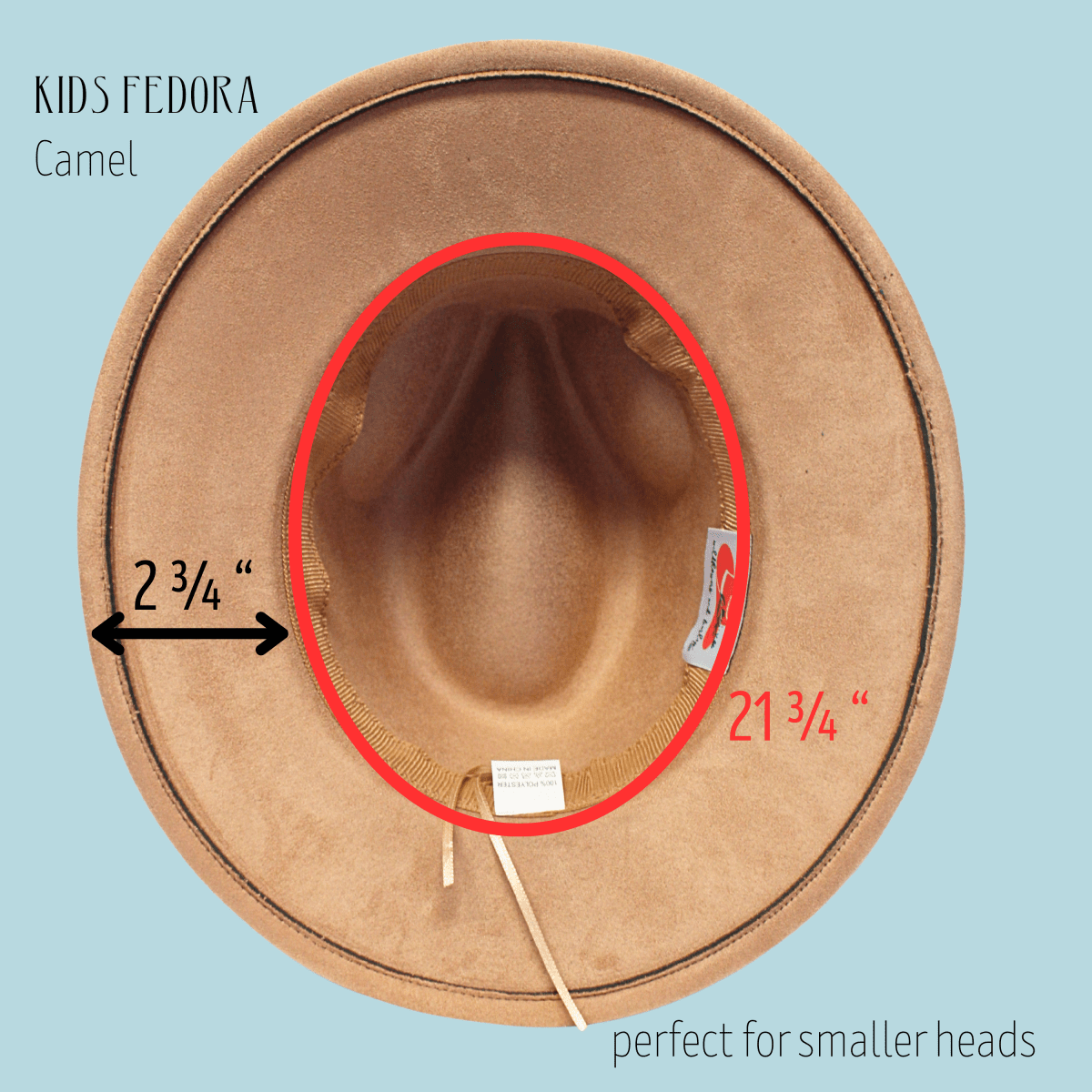 Kids Vegan Suede Fedora – Custom Toddler & Small Child Size