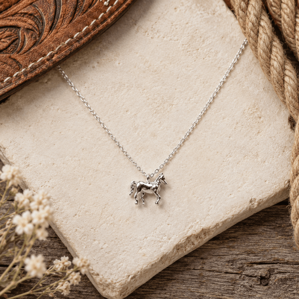 Life in the Saddle Horse Charm Necklace – For Young Riders