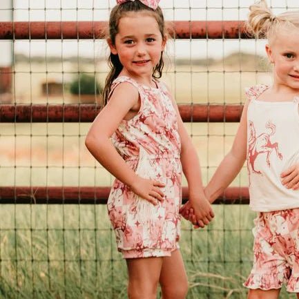 Plaid Bucking Horse Fringe Romper — Western Style