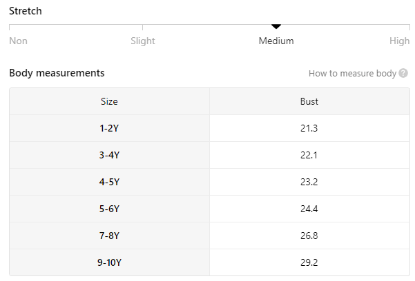 Size chart for charming pony western sleeveless dress