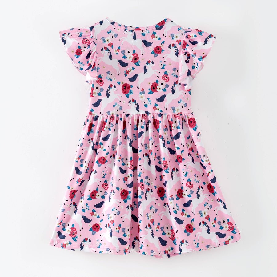 Pink floral dress on a white background