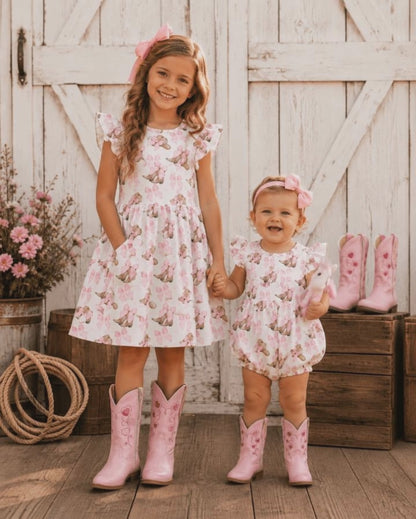 Pink Hats and Bows Romper