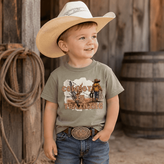 Olive "Cowboy in Training" T-Shirt