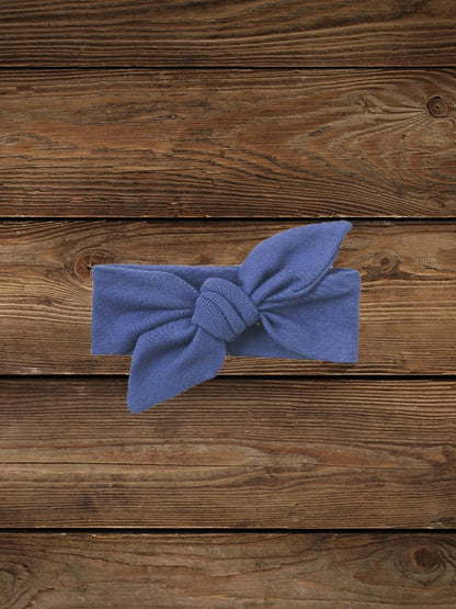 Soft solid blue western cotton headband