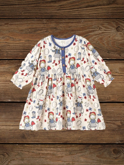 Flatlay of Annie Oakley toddler cowgirl dress
