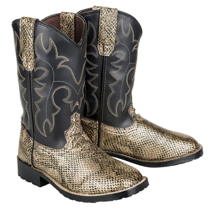 Snakeskin toddler western boots with classic pattern