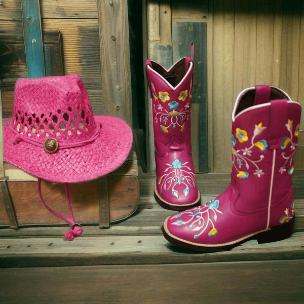TuffRider Children's Floral Cowgirl Western – Kids Western Boots