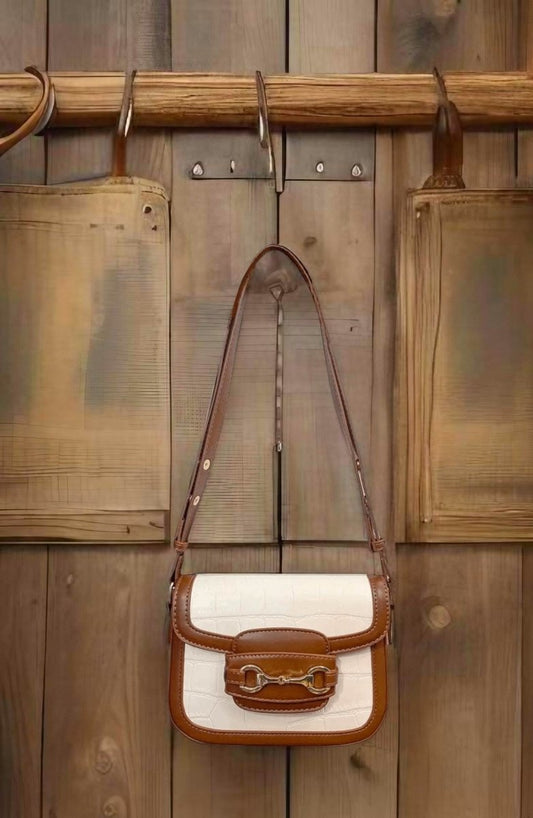 Equestrian snaffle bit vegan leather crossbody purse